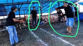 Keterangan Gambar : Dua Orang yang Dilingkari Diduga Oknum Aparat Penegak Hukum.